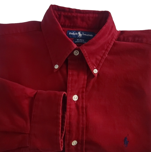 Ralph Lauren Blake Button-up Men's M Burgundy Heavy Corduroy Shirt - Picture 1 of 7